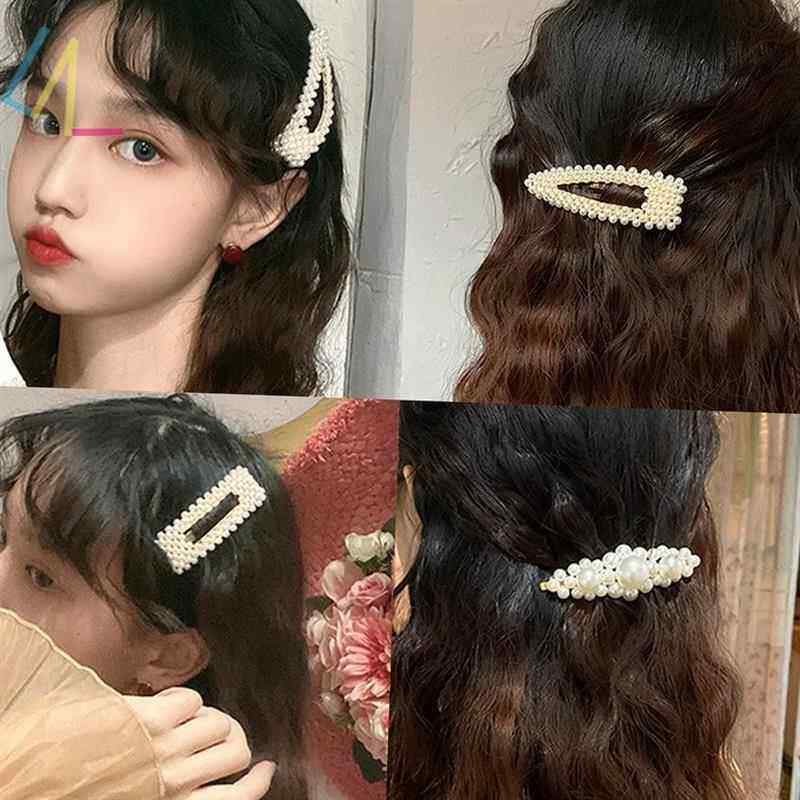 Pearl hair accessories clips hairclips Women pin Barrettes