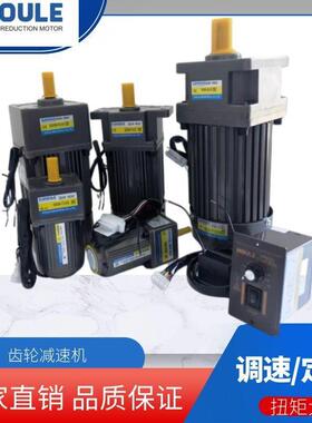 HOULE豪力电机调速电机220V 电动机齿轮减速电机120W调速马达