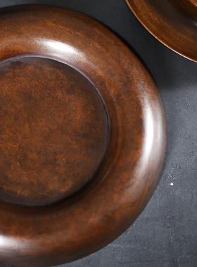 古铜壶承干F76HJ7JS茶台壶紫砂复壶托壶垫盘储水紫铜茶盘养垫茶泡