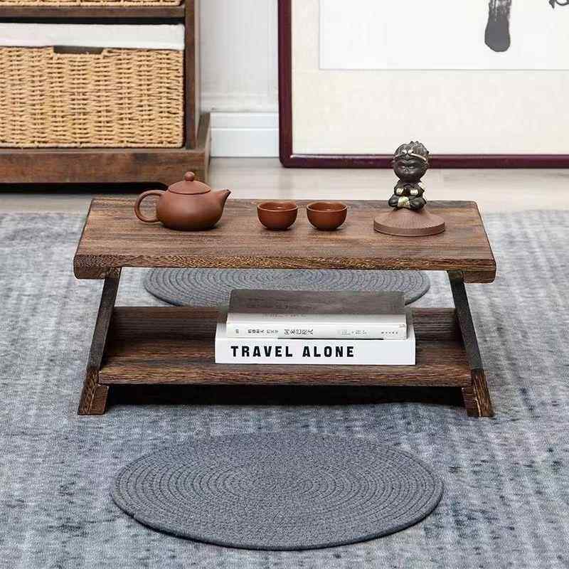 现货实木榻榻米飘窗小桌子茶台可折叠桌腿茶几坐地式小矮桌炕几
