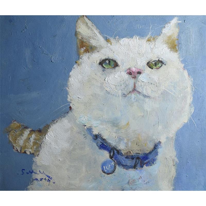 可定制原创油画胖猫系列简约现代风格书房客厅玄关挂画收藏包邮