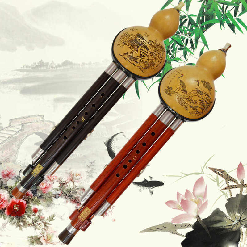 黑檀红木杆葫芦丝F GC降B小D调 初学考级演奏乐器