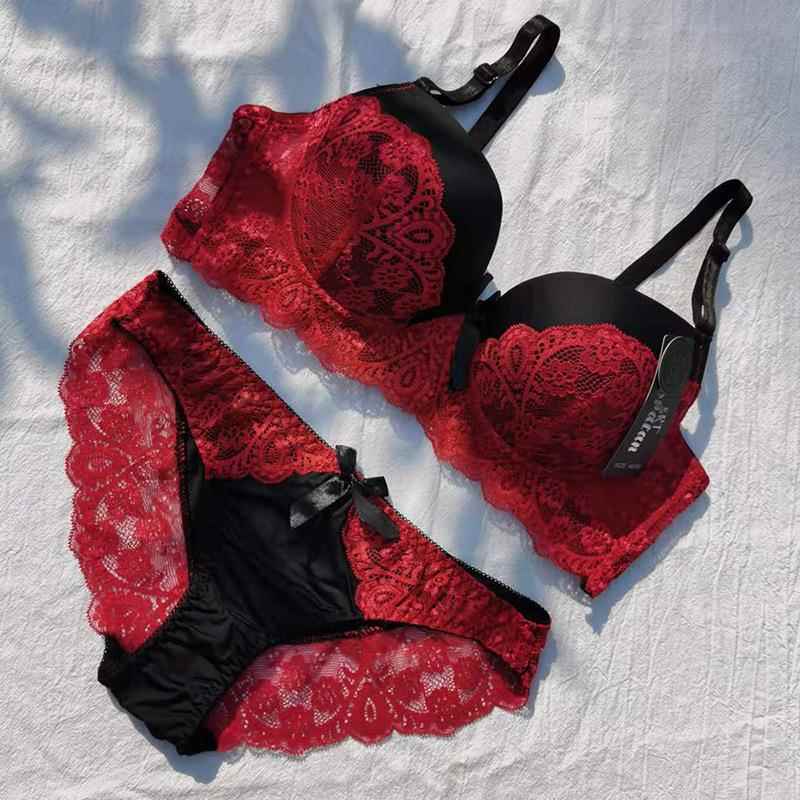 matching color gathered set underwear briefs thin hollow