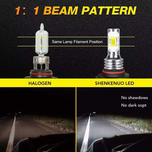 跨境汽车LED车头灯高低光束+雾灯灯泡套件9005+9006雾灯组合套件