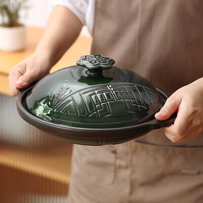 CNNB中式复古砂锅家用耐高温浅锅煲仔饭专用沙锅饭店商用陶瓷