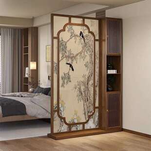 化解穿堂风屏风隔断中式进门入户客厅实木置物架宋代美学家用遮挡