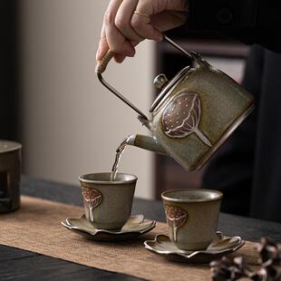 冰花莲温茶套茶组蜡烛加热炉子蓬底座暖茶煮泡SAHQJ664茶复 日釉式