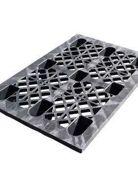 批发网格九脚塑料托盘1309黑色注塑栈板货物周转用塑料托盘托板