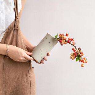 〖花都只笔筒好看粗陶家微瑕小悠陶瓷随便〗斑竹插摆件日式花包邮
