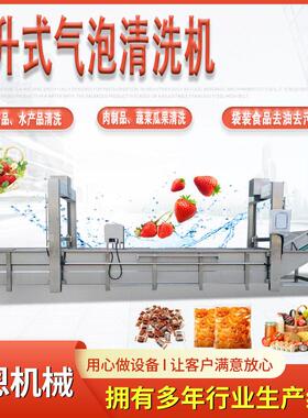果蔬气泡清洗机 咸菜丝喷淋式清洗设备 袋包装食品清洗风干流水线