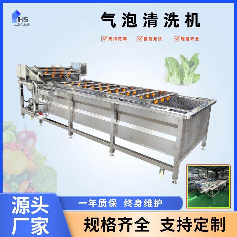 全自动果蔬气泡清洗机豆角莴苣高压喷淋清洗线芦笋气泡清洗机