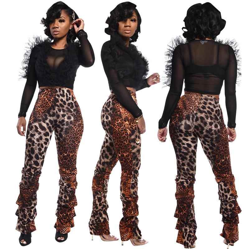 Women's leopard print trousers summer