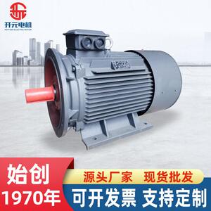 开元电机螺旋挤压机三相异步电动机双轴双法兰55w-65w工业马达
