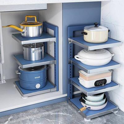 Kitchen Pot Rack Multi-Layer Storage Shelf Narrow Gap Stand