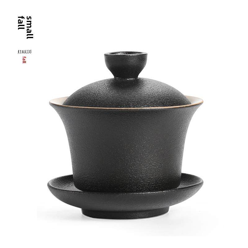 小落禅意三才盖碗陶瓷单个功夫茶具茶碗茶杯家用办公室普洱泡茶器