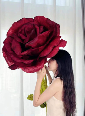 仿真玫瑰花束大型纸花商场酒店大堂装饰摆件户外活动现场花朵