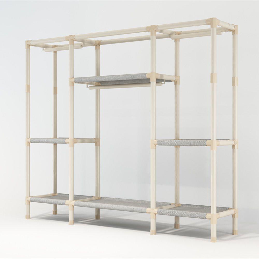 简易衣柜用现之卧代简约布衣柜钢管加粗加固出租房用XBR家室收纳