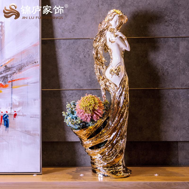 欧式大型落地人物雕塑家居饰品装饰别墅酒店大厅树脂工艺摆设