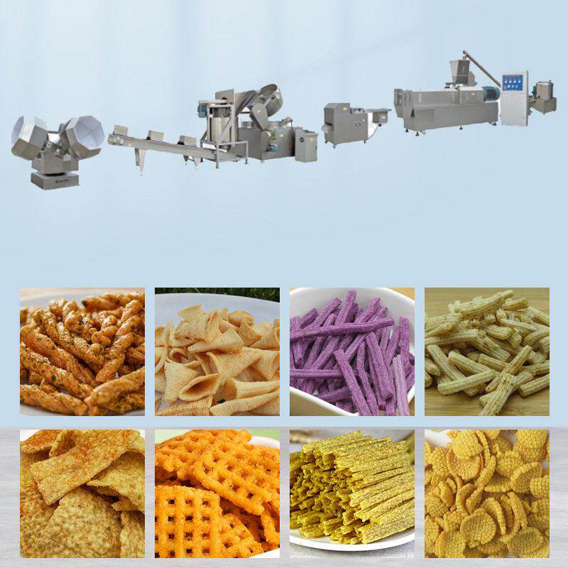 油炸膨化食品生产设备双螺杆挤压膨化机锅巴生产线