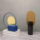 客厅金属中式 金色器卧室书房电视柜摆件花插餐厅花工艺品样板房