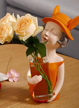 花瓶2021新款客厅插花水培酒柜现代简约风小众艺术摆件家居装饰品