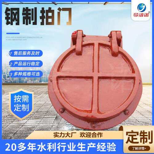 钢制拍门防倒灌止回阀泵站市政工程污水管道下水道水渠浮箱拍门