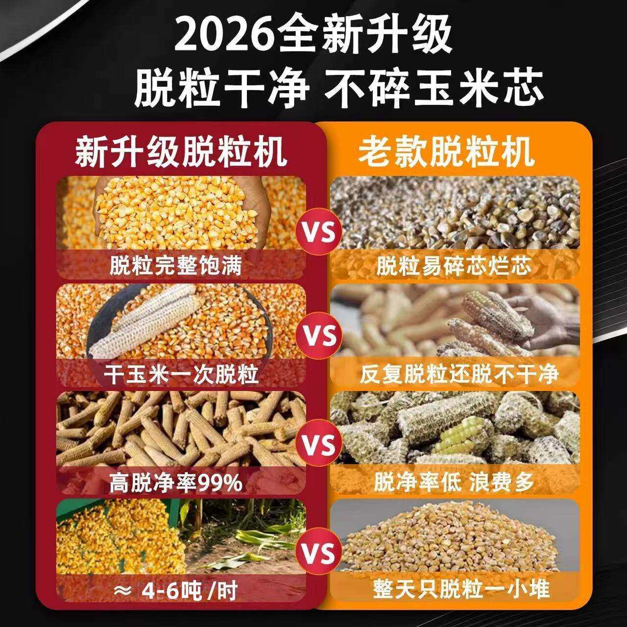 玉全米剥皮脱器粒一体机MTC动柴电两用玉米打粒机家用脱粒神自剥