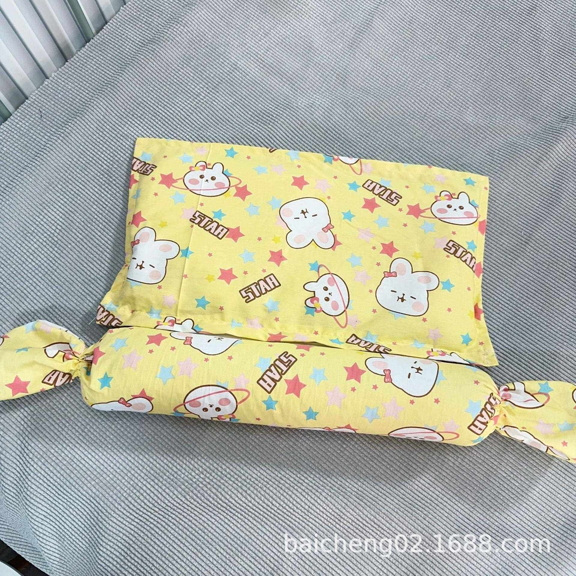 新款直销儿童宝宝枕头 幼儿园女宝男童卡通枕芯套枕套 花草荞麦枕