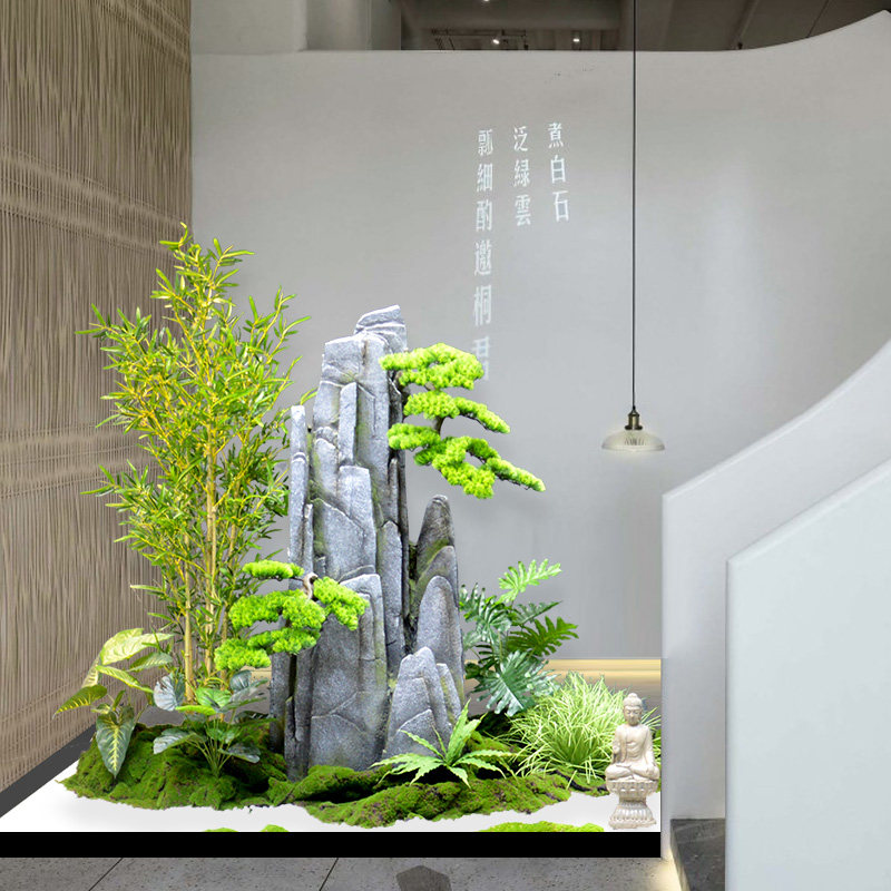 仿真竹子造景室内装饰假植物落地中式景观楼梯间角落橱窗软装摆件