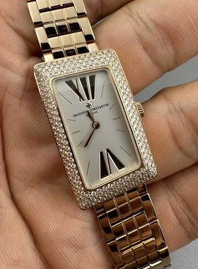 [9.8新]江诗丹顿1972系列女表18K玫瑰金原钻石英女士腕表25515