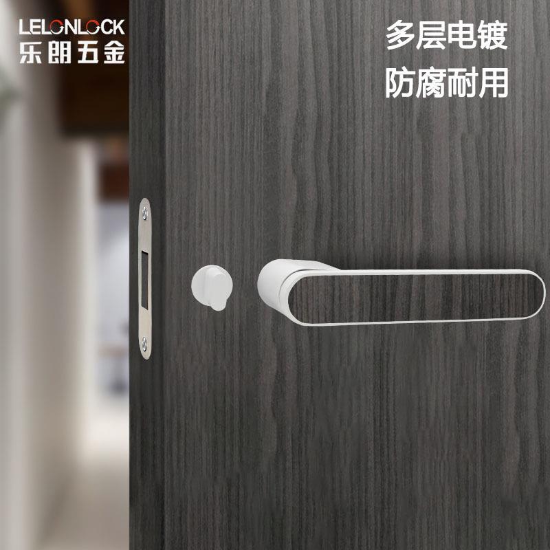 工厂现代简约生态木门锁室内卧室房门把手锁静音磁吸门锁