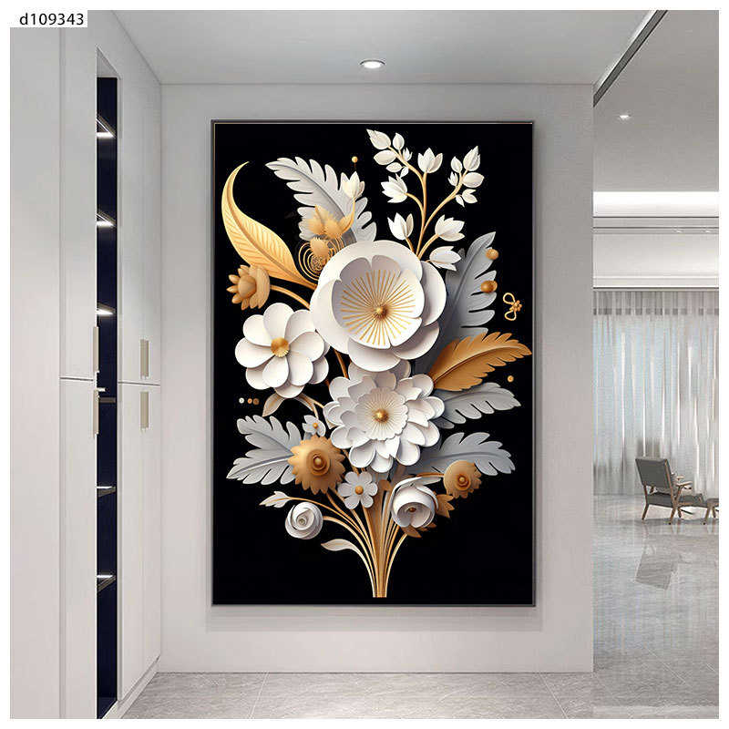 花卉立体装饰画过道走廊背景墙挂画晶瓷平面沙发卧室玄关挂画图片