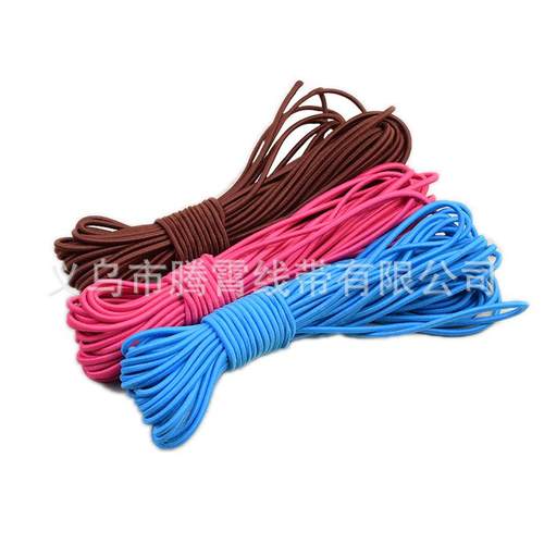 4mm彩色圆橡皮筋粗头花松紧带头绳松紧线绳牛筋绳弹力绳衣服抽绳
