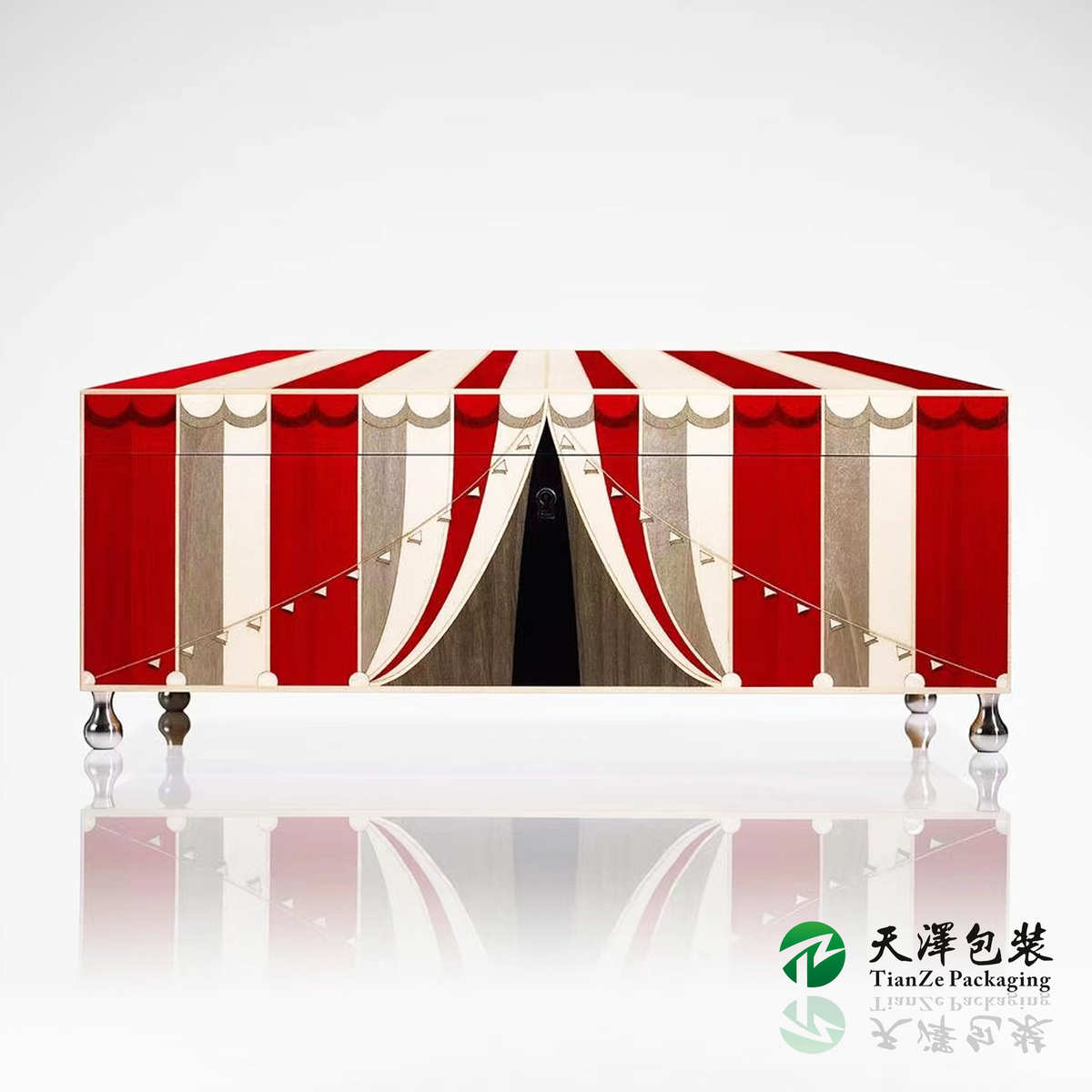 高档木质首饰收纳盒定制木皮拼花工艺烤漆木盒分区首饰盒定制