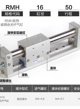 原装亚德客磁耦合无杠气缸 RMH25X400S RMH25X450S RMH25X500S
