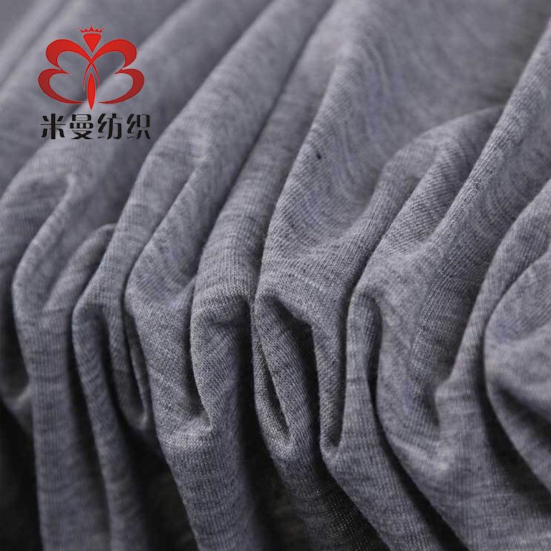 新款直销32s全涤单面麻灰汗布140g染色仿棉针织面料休闲服t恤口罩