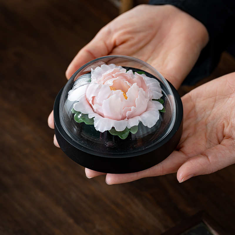 厂家直销非遗手工捏花创意陶瓷玫瑰花摆件茶玩家用客厅茶桌摆件茶