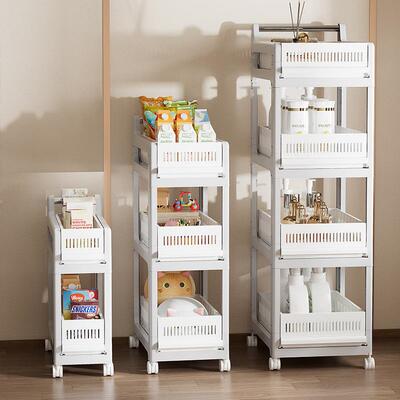 家用夹缝置物架折叠JPN收可纳筐客厅厨收房卧室纳层架单拆卸小简