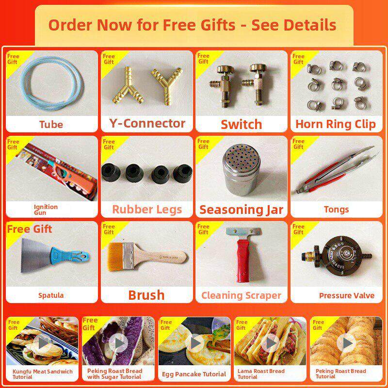 燃气烧饼炉商用老潼关肉夹馍烤鱿鱼烤饼电炉子鸡蛋灌饼摆摊烧烤炉