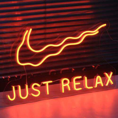 外贸亚马逊霓虹灯造型JUST RELAX商场室内氛围英语字母装饰灯led