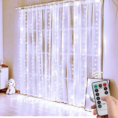 led灯窗帘3灯3* 8功能能灯串装饰灯QVQ房间卧室彩氛围灯灯智窗帘
