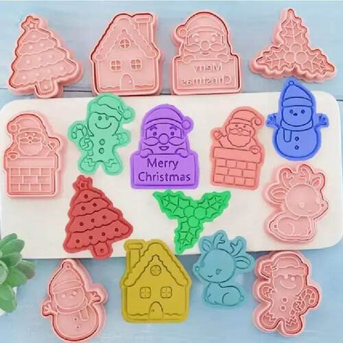 Christmas Cookie Mold Set Creative Baking Tools Holiday Bisc