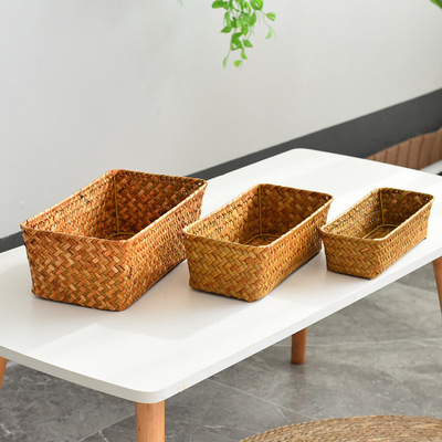 遥控器编织袋长方形花篮脏衣篮