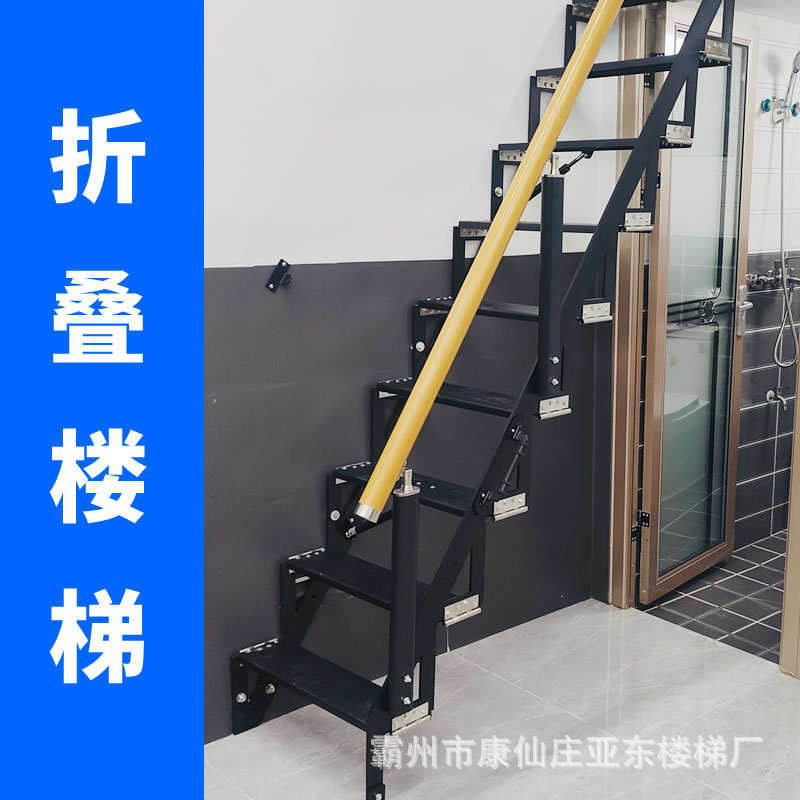 折叠活动阁楼家用升降型楼梯可手扶可收缩小型楼道车库可用侧翻梯