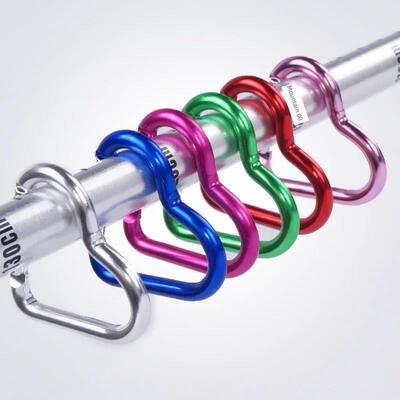 1 Pcs Heart-shaped Aluminum Carabiner Key Chain Clip Outdoor