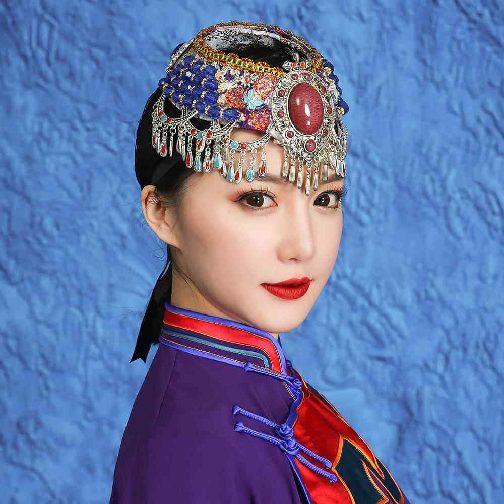 高档头蒙古族特色舞蹈饰帽子古筷子舞碗舞蹈演顶出服装蒙配饰蒙古图片
