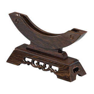 红木平安扣底座托架实木圆形摆件支架瓷盘玉璧片茶饼圆盘置物架子