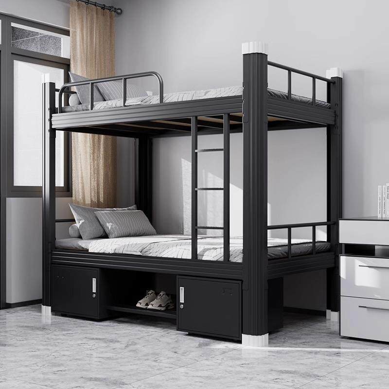 上下铺双层床学生宿舍铁艺床员工公寓铁架子床工地双人钢制高低床