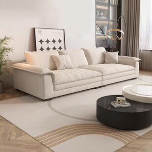 2026新款布艺沙发简约奶油风小户型客厅大坐深直排帆船猫爪布沙发