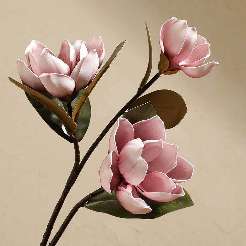 中式古朴玉兰木棉花假花客厅摆设家居装饰品玄关书房餐桌花束